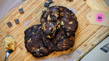 Dark Chocolate Peanut Butter Pusher Cookies
